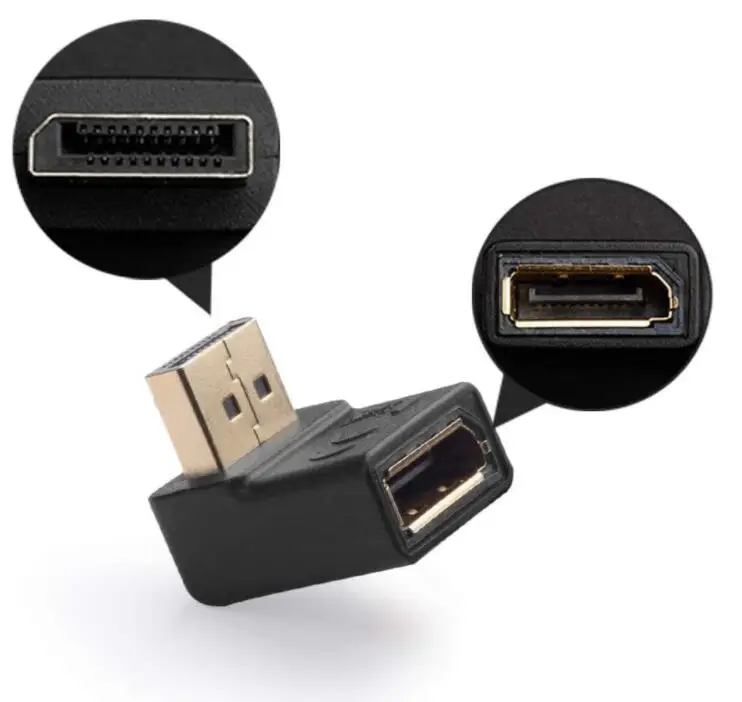 90 Degree L Shape Displayport Cable Adapter Converter Up/down Dp ...