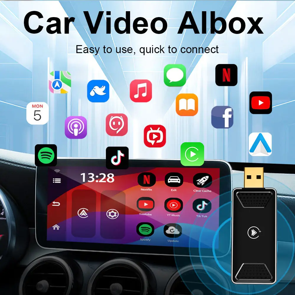 2 in 1 Wireless Apple CarPlay & Android Auto Adapter 2+16G AI Box Android12/13 USB Dongle PCMOS PM-CP-003 - view 5