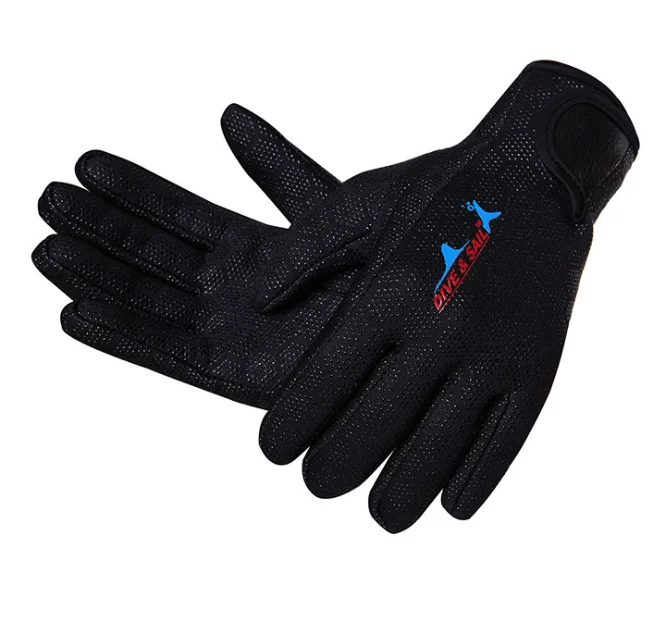 Wetsuits 1.5 mm Premium Neoprene Gloves Scuba Diving Five Finger Glove Blue Large Size 2Pcs