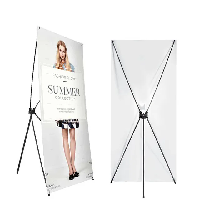 Custom Popular Outdoor Easy Set Up Cinema Poster Show Advertising Display Digital Printing Korean Type X frame Banner Stand