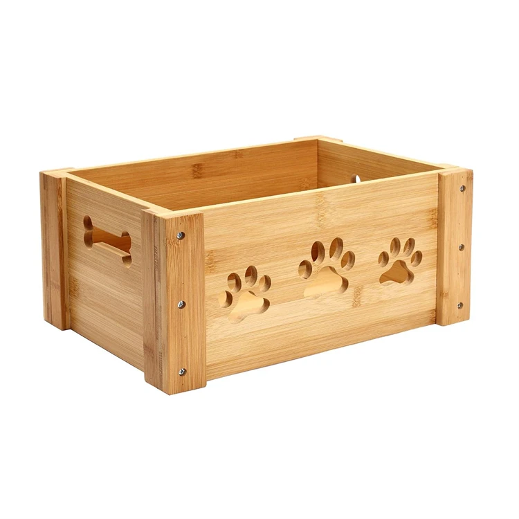 Best Selling Wooden Crate Hamper Wooden Dog Toy Box Pet Food Box