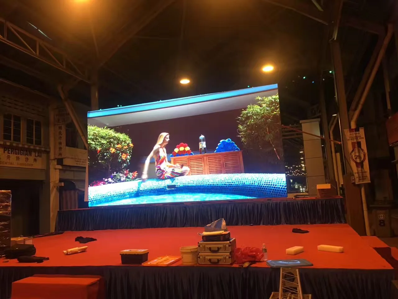 Aluminium Rental LED Display Empty Cabinet P4 P2 Frame Outdoor Module 256*128 512*512 LED Wall Panel Display manufacture