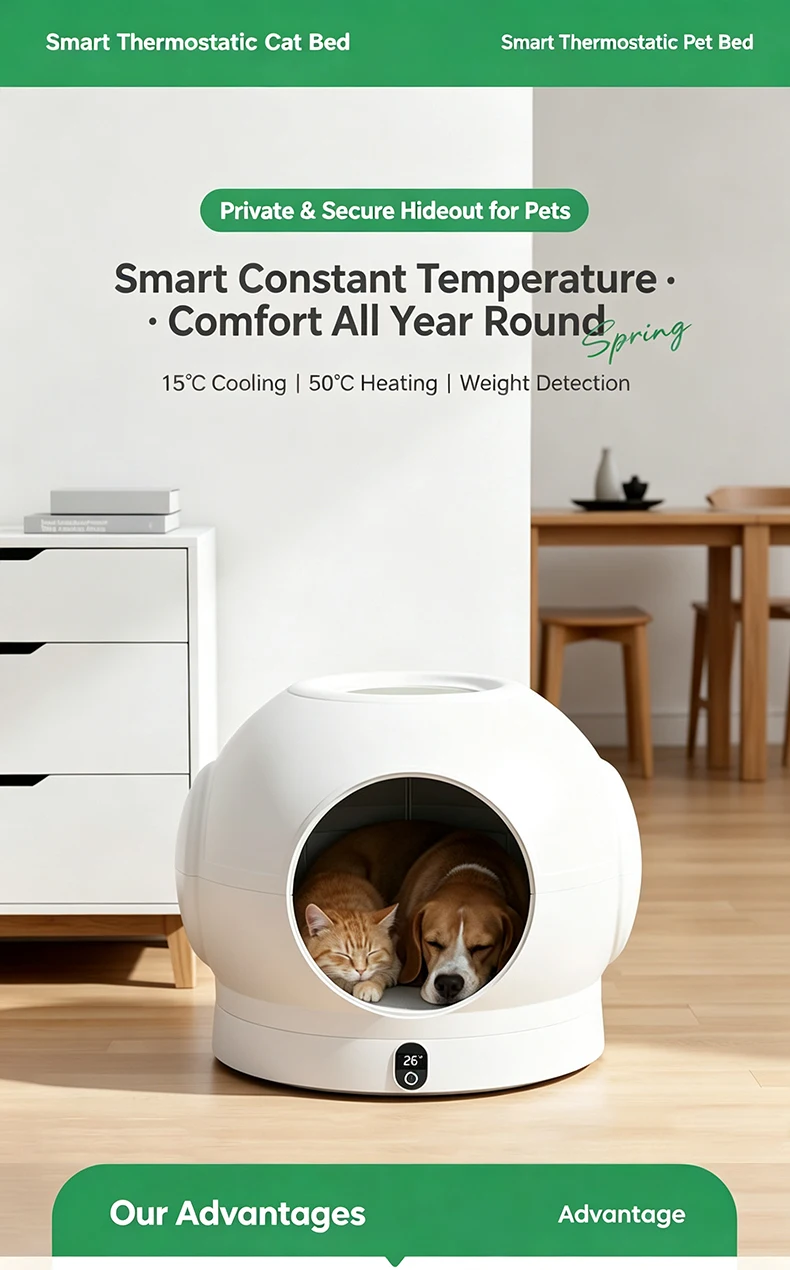 product wholesale temperature control pet house villa cooling  heating pet bed constant temp heating pad ice mat four seasons-0
