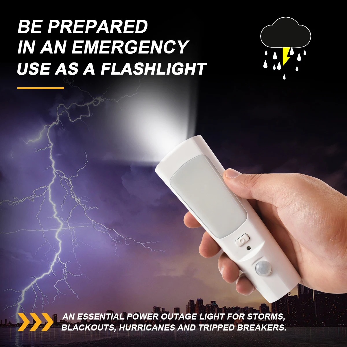 Flashlight Motion Sensor Night Lights Plug-in  Induction Human BodyWireless Night Lamps LED Night Light with Warm White
