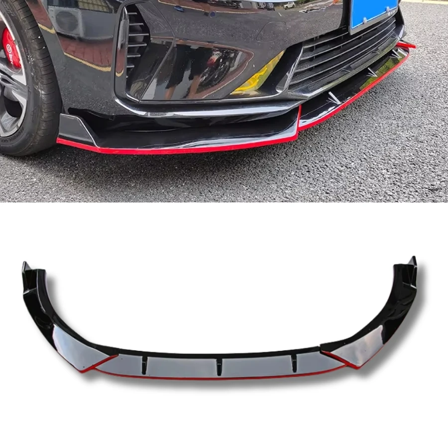 TIYPEOR Auto Modification Front Lip  for Kia K5 Red Full Black Carbon for KIA K5 2020 - 2022 Front Lip Splitter Body Kits
