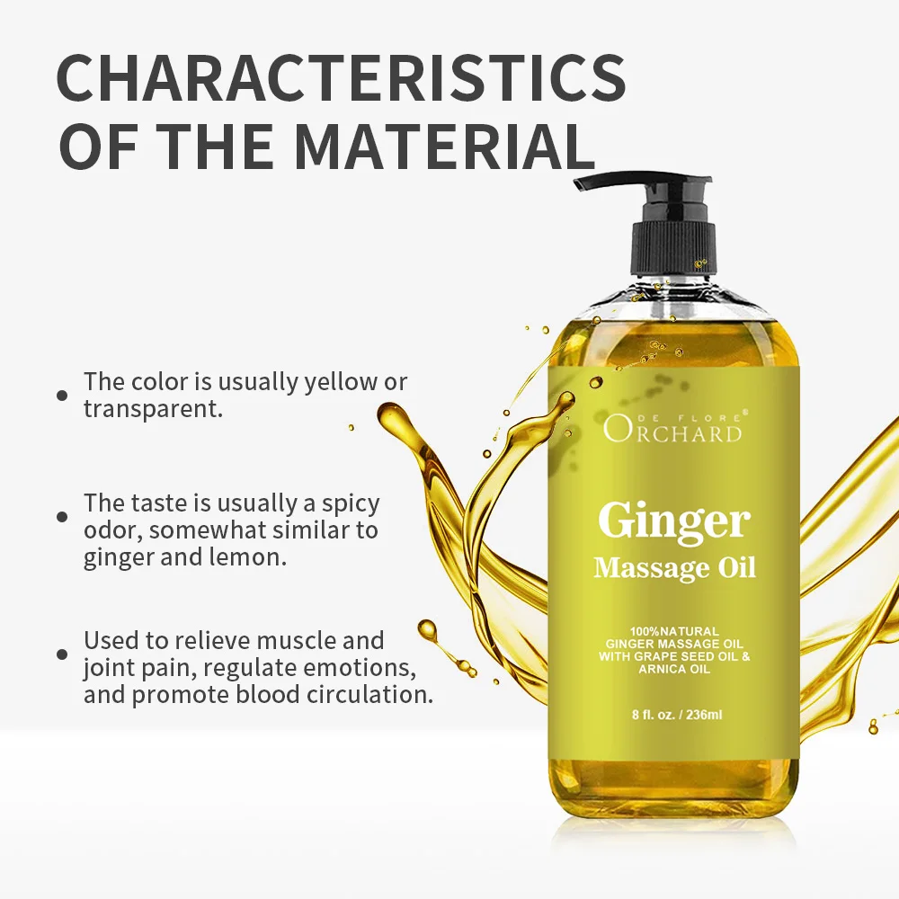 Massage Oil China Oem Natural Plant Extract Skin Firming And Tightening Anti Cellulite Ginger 4077