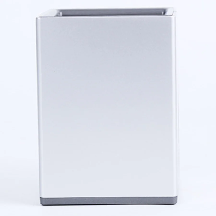 Office Plastic Alarm LCD Electronic Clock Pen Holder Brush Pot Container