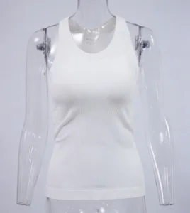 High Quality MemorieSea Tank Tops Solid Color Casual Versatile Interior Strap