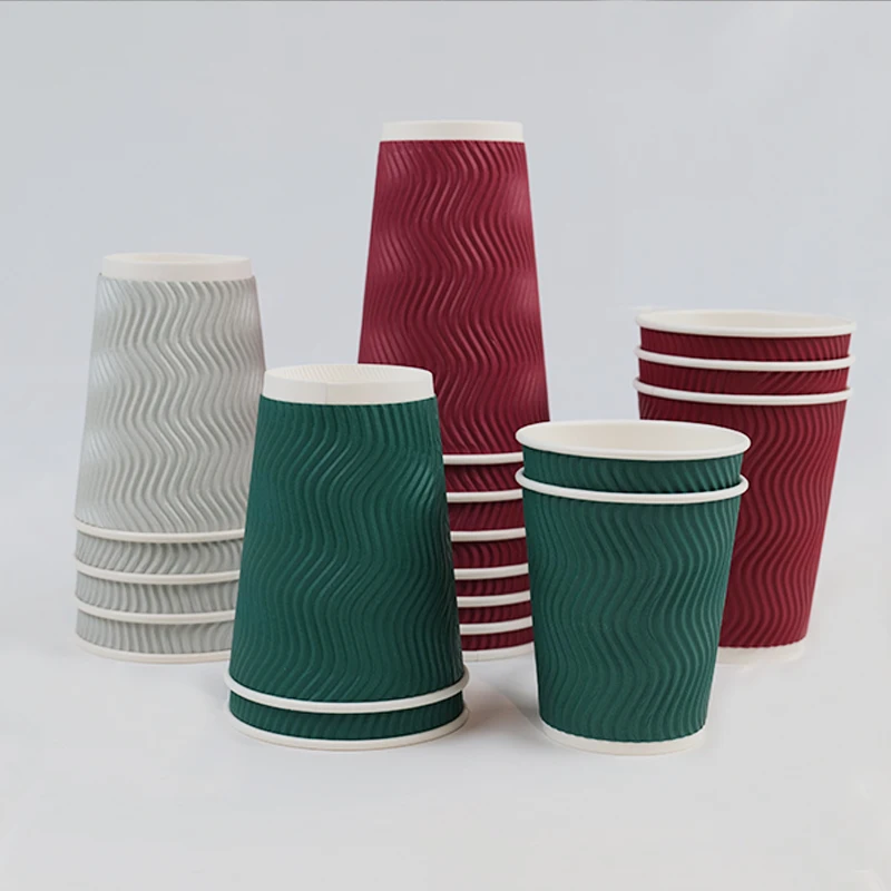 12oz Bubble Tea Disposable Paper Cup Hot Drink Paper Cup Double Wall