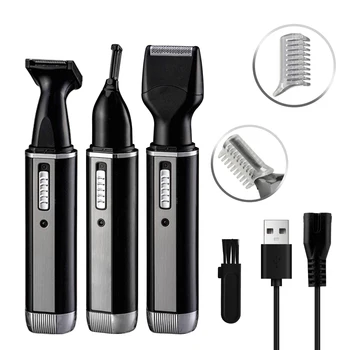 4-in-1 Rechargeable Men's Electric Trimmer Nose & Ear Hair Sideburns Eye Brow Beard Cut Shaver