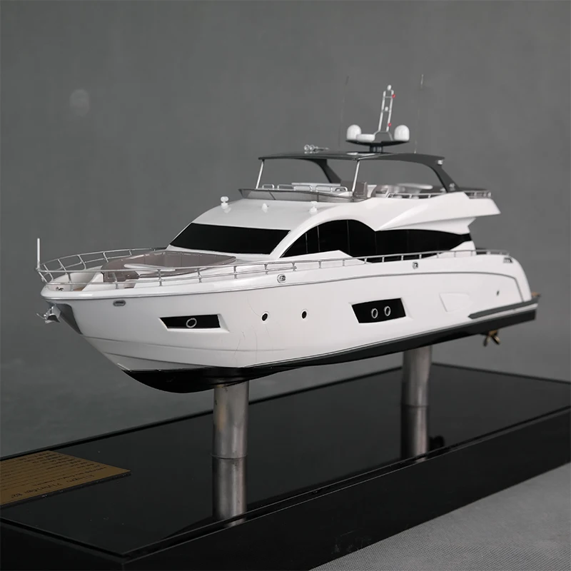 【A】Handmade Plastic Crafts Featuring Sunseeker Bertram Other Yacht Brands Gift Boating Customized 49cm Wally Yacht Ship Model