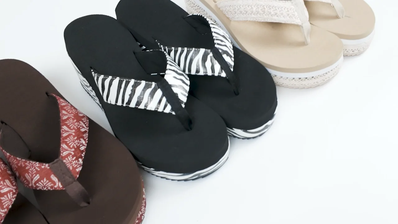 Trendy Sandalias De Mujer Lady Female Thick Bottom TPR Thongs Pure