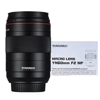 YONGNUO YN60mm F2 MF 0.234m Macro Lens Manual Focus with Distance Indicator for 70D 5D2 5D3 600D DSLR Camera