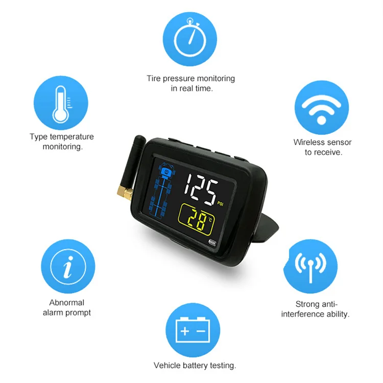 Universal Truck BUS Wireless TPMS Tire Pressure Monitoring System Color LCD Display With 6 External Sensors - 34 - View #9