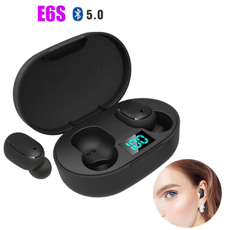 E6S TWS Fone Bluetooth наушники беспроводные наушники шумоподавление Беспроводная Bluetooth гарнитура чехол Bluetooth ABS для Xiaomi