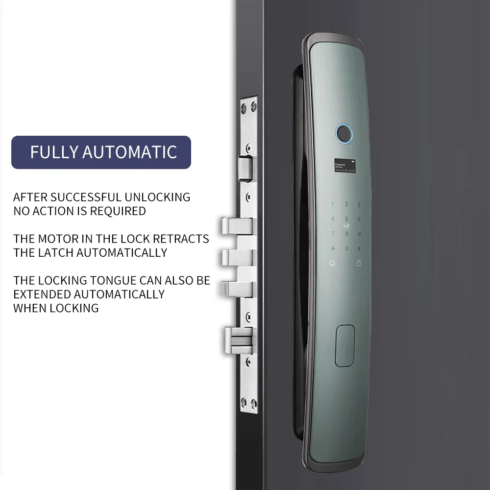 Biometric Tuya App Smartphone WiFi Digital Code Card Smartphone Remote Control Fingerprint Smart Door Lock