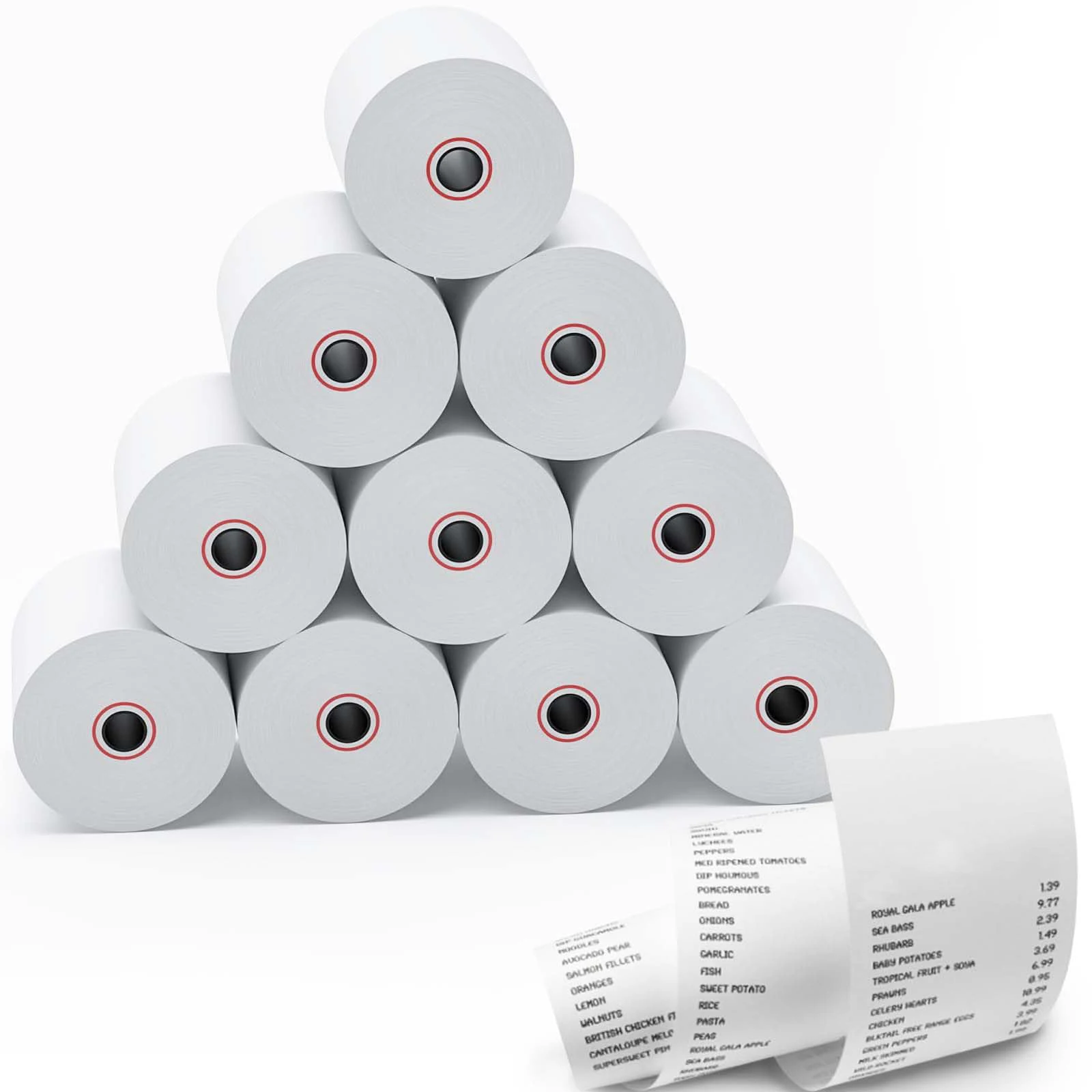 Thermal Receipt Paper Rolls, 3-1/8 x 230ft Thermal Paper, POS Cash Register Paper Rolls