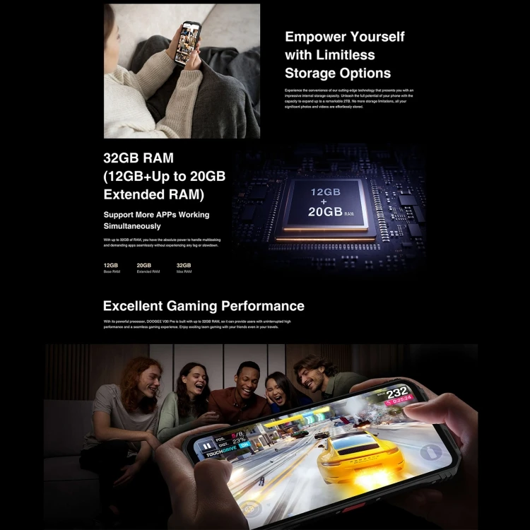 In Stock DOOGEE V30 Pro, 12GB+512GB, 200MP Camera, Side