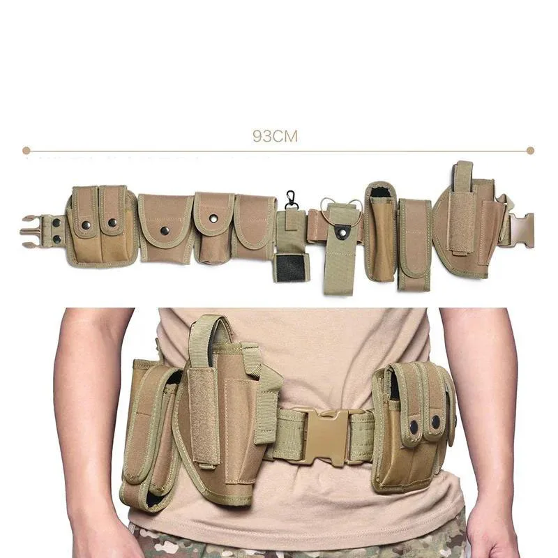 Multifunctional Security Training Belts Outdoor Tactical Training Utility Kit Duty Practical Belt with Pouch Supplies