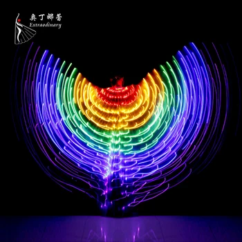 Adult Belly Dance Shining LED Performance Butterfly Wings BellyDance Carnival Shows Led Costumes