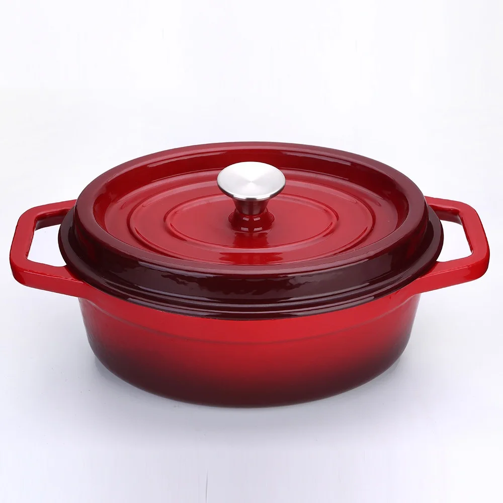 Customized Colors 6.3 Qt Oval Enamel Cast Iron Covered Dutch Oven - China Dutch  Oven and Casserole price