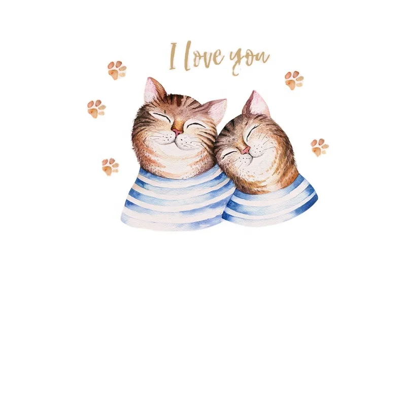 Cartoon Cute Couple Cat Wall Sticker Waterproof Self-adhesive Wall Mural  Wedding Room Kids Room Living Room Decoration Wallpaper - Buy Cartoon  Sticker,Kawaii Stickers,I Love You Quote Wall Stickers Product on  