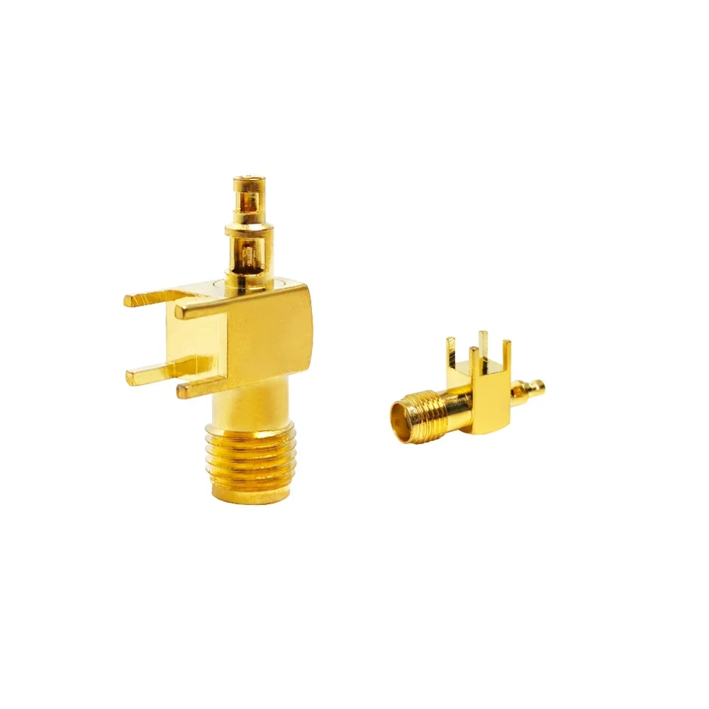 Low Loss SMA Female 90 Degrees Right Angle PCB Panel Mount for 1.13 1.13mm 1.37mm RF Extension Cable