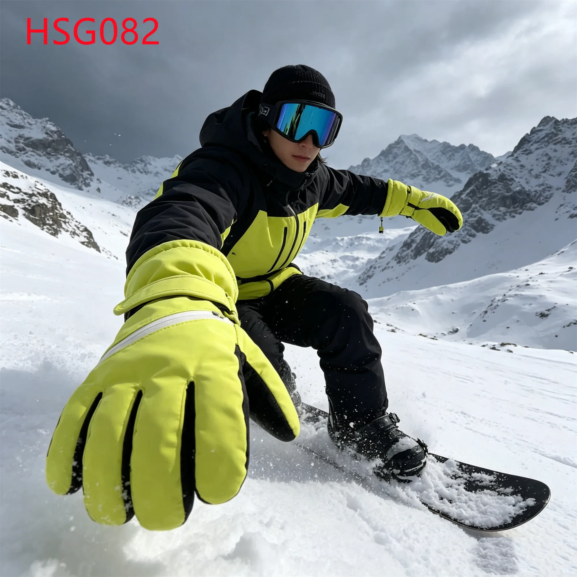 LXG,winter Training Practice Heat Retention Kids Yellow Ski Gloves Mountain Snow Adventure Water Repellent Snow Gloves HSG082