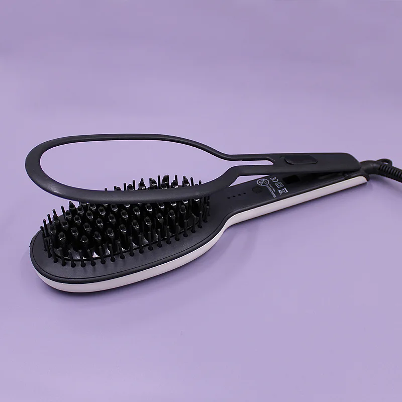 2025 Professional Flat Iron 2 in 1 LCD Display Hair Straightener Multifunctional  Hair Straightener Comb Curling Iron Brush