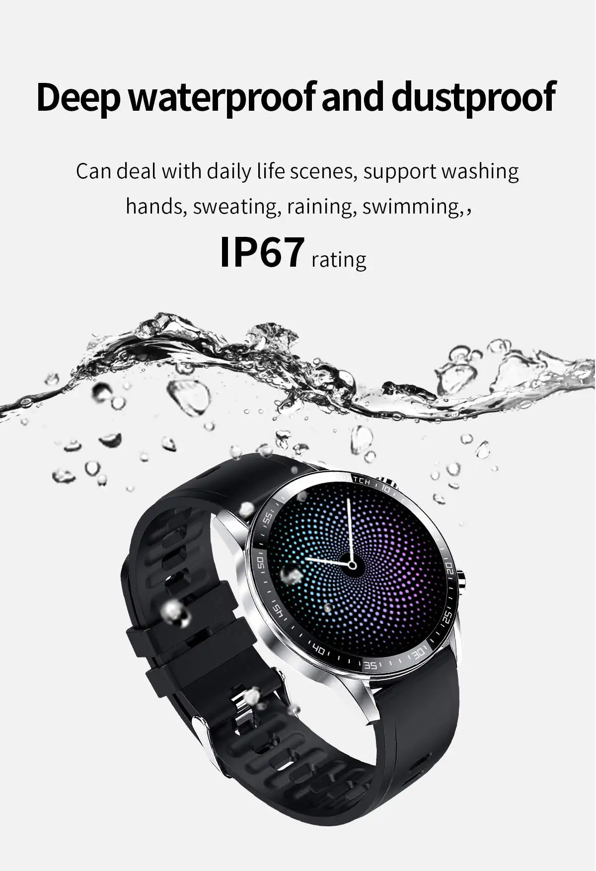 Z08 Mens IP67 Waterproof Smartwatch Call Remind Fitness Tracker Blood Pressure Monitor Best Smart Watches For Men