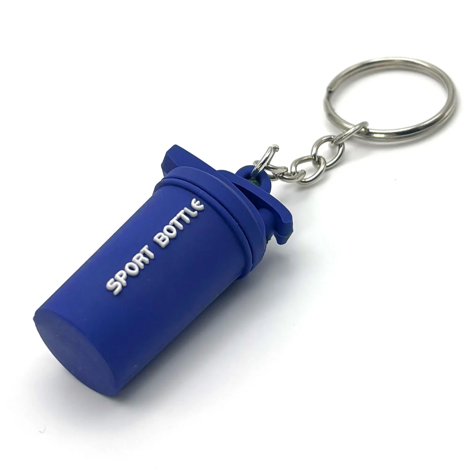 Ready To Ship Gym Sport Bottle 3d Pvc Key Chain Protein Powder Shake