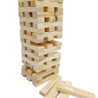 Wooden Tumbling Tower Blocks Garden Games Educational Giant 60 PCS XL Color Box Wood Educational Toy Block Set 300 Sets TJ MARK