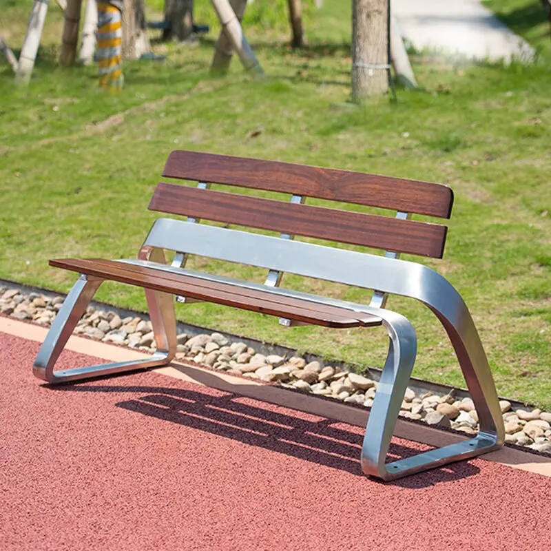 Outdoor Bench Garden Metal Leisure 201 Stainless Steel Bench Street Seat Garden Chair Park Bench