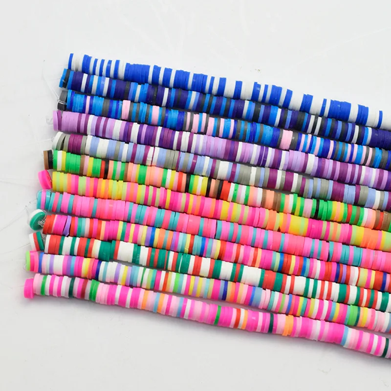 DIY accessory 4mm 6mm fimo polymer clay beads in bulk , wholesale flat