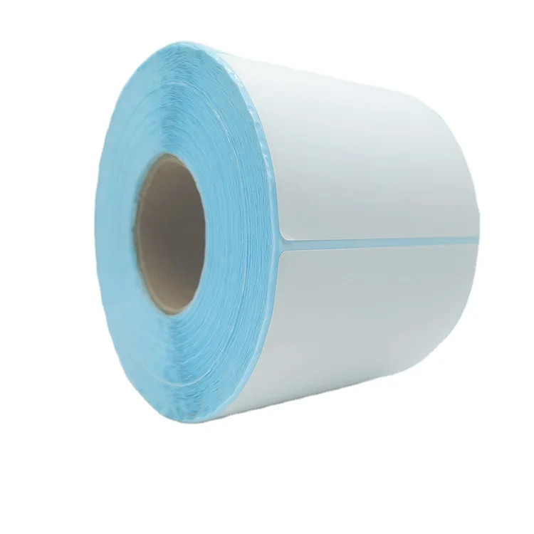 Factory custom 2.25 x 1.25 light blue adhesive thermal label paper roll,Wholesale printer label stickers manufacture