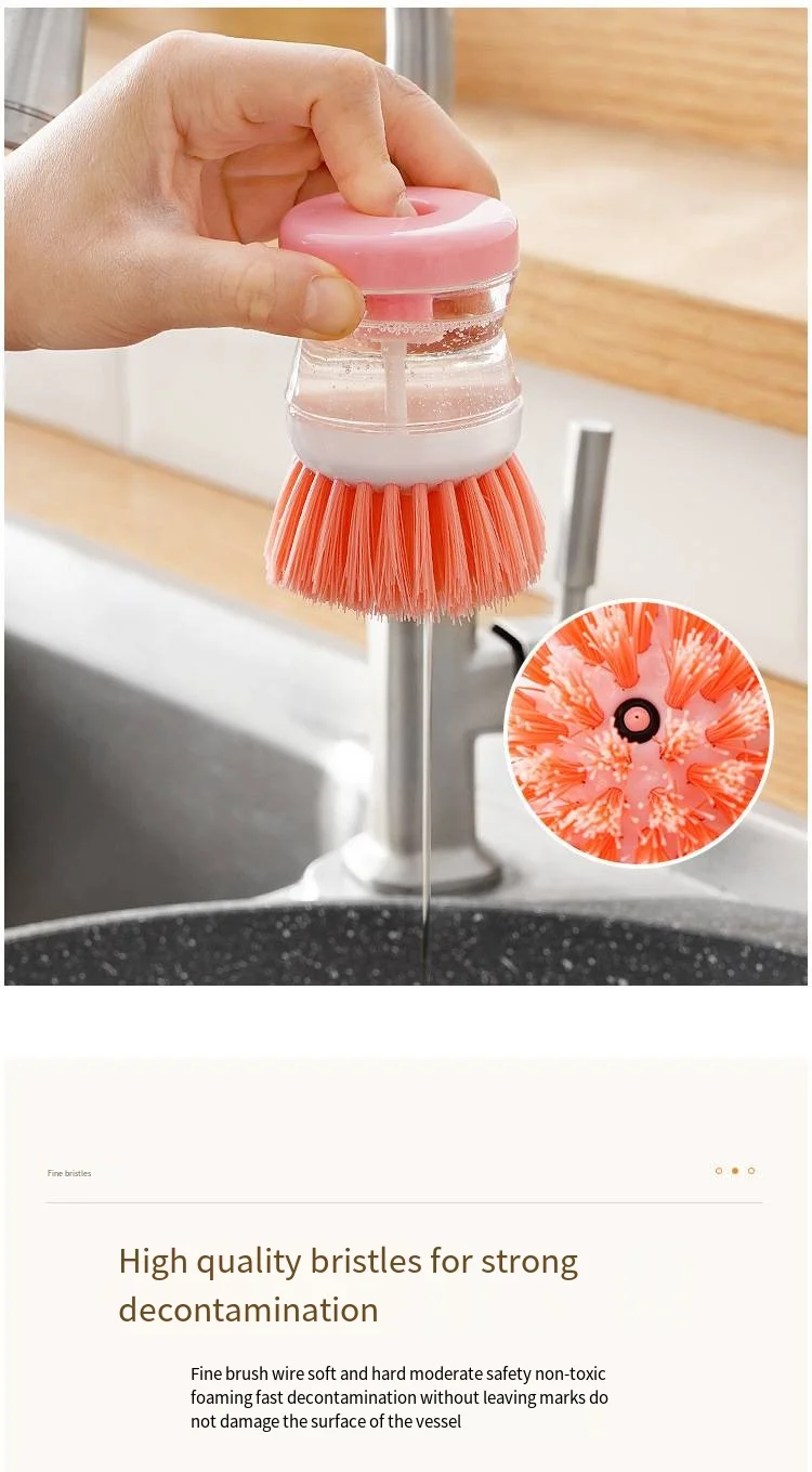 Liquid washing brush Press type automatic kitchen cleaning brush Household multi-functional decontamination cleaning brush manufacture