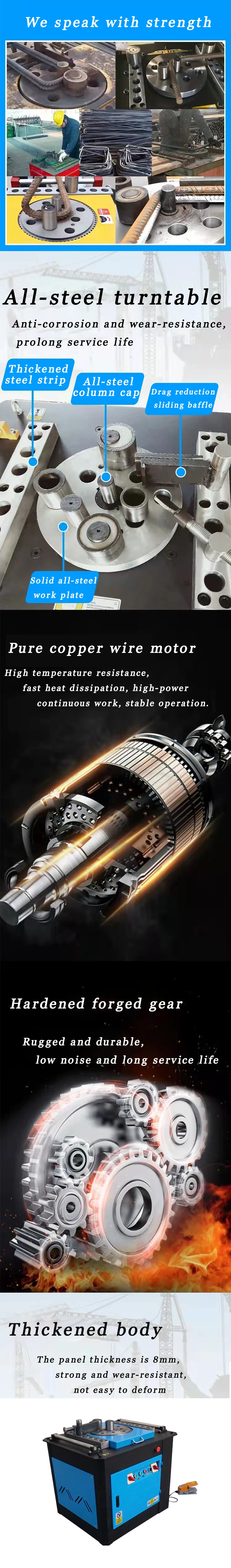 GW42 4-32mm Steel bar Bending Machine Rebar Bender Made in Henan Changge City with Competitive Price