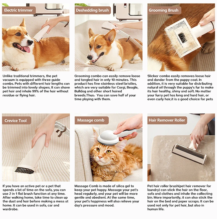Oem New Pet Grooming Kit Silent Vacuum Cleaner Dog Remove Hair Cat Hair