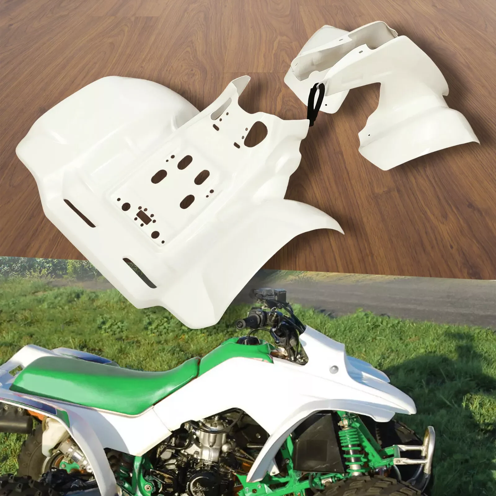 Honda TRX 250R 1986-1989 White Fender Set - Easy Install