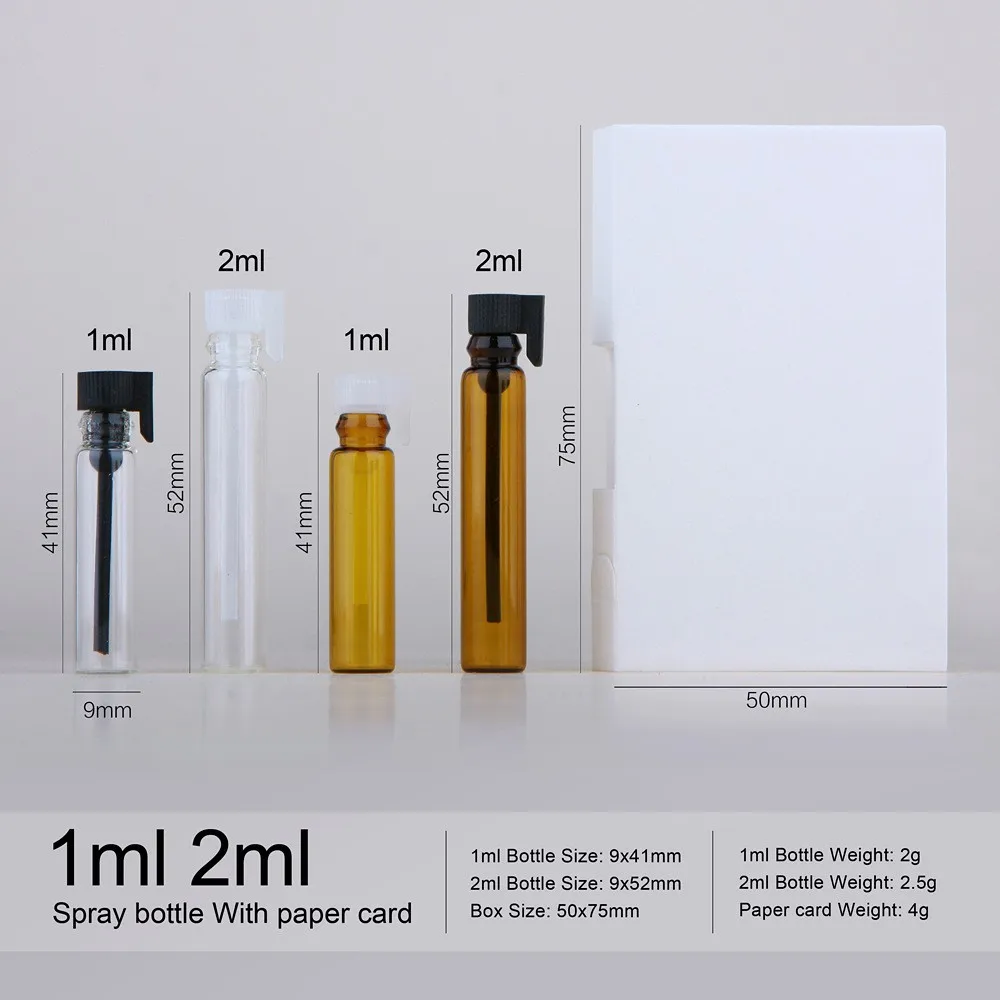 Glass Sample Vial with Box Perfect for Perfume Trials