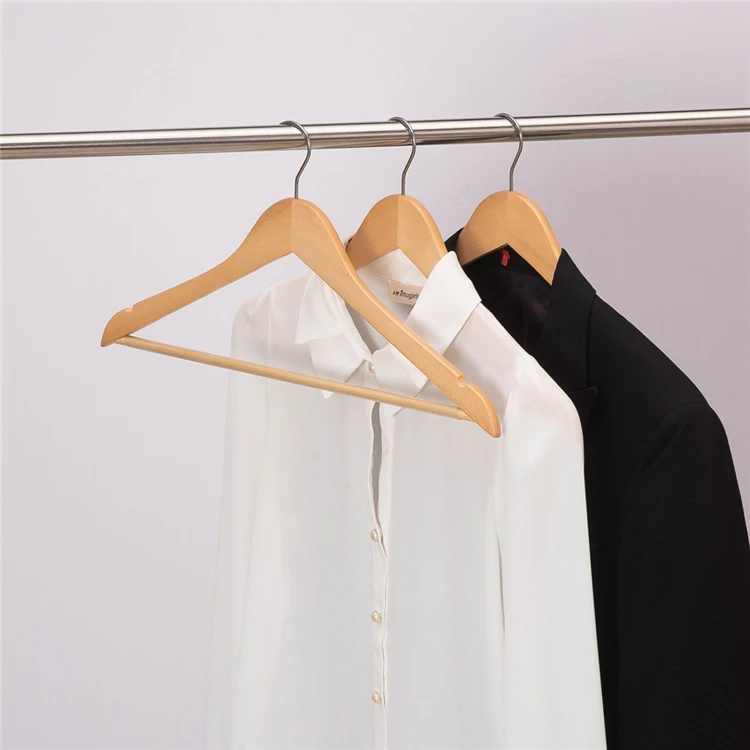 Factory Wholesale Coat Wooden Hanger Customized Logo Clothes Wood
