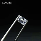 Engagement Ring Rings TANG RUI 1.8CT Emerald Cut White Synthetic Lab Grown Diamond Engagement Ring Anniversary Wedding Gift For Women