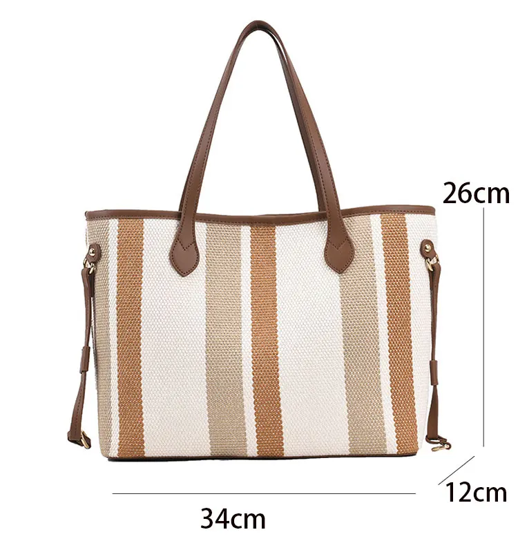 2023 Fashion Tote Hand Bag Larger Capacity Canvas Tote Bag With Zipper