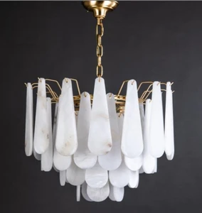 ECOJAS Decoration Luxury Style Alabaster Hotel Chandelier High Quality Indoor Pendent Light