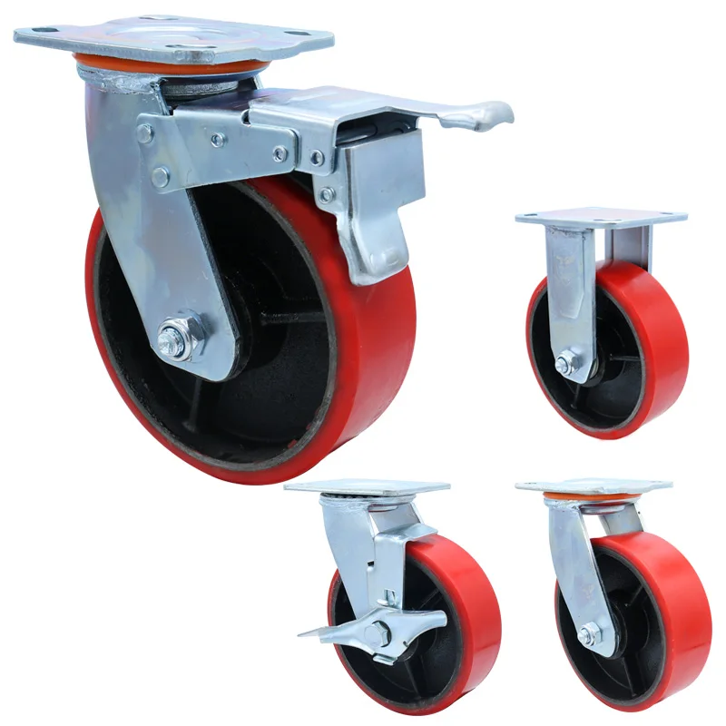 Wholesale high quality pu polyurethane swivel heavy duty caster wheel 6 inch supplier