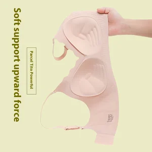 Women's High Quality Summer Seamless Bras One-Piece Fixed Cup Bra Adjustable Straps Breathable Special Jelly Bra for Everyday