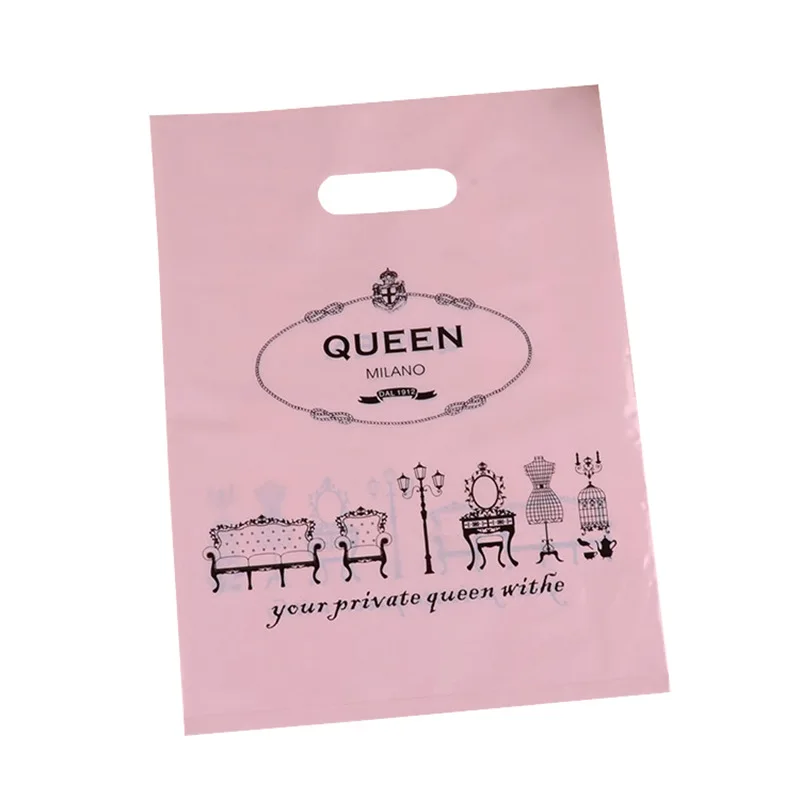 Eco Friendly Custom Logo Advertising Die Cut Bag Plastic With Flexiloop Handle Die Cut Plastic Bag For Shopping Packong Bag