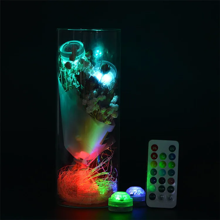 4 Luces LED Sumergibles Para Piscina Y Acuario - Control Remoto, 16 Colores, Impermeables, A Pilas AAA