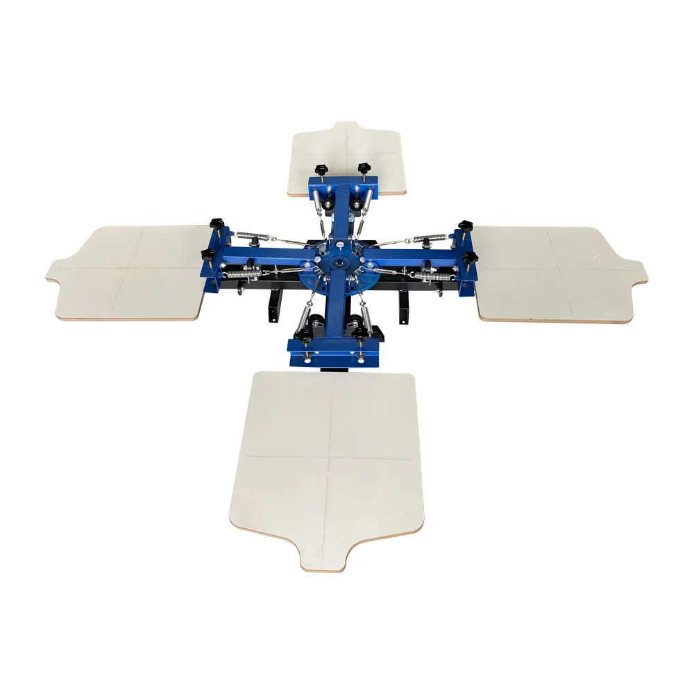 Very Simple 4 Color 4 Station Manual Silk Screen Printing Machine