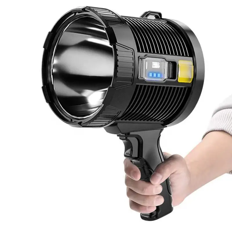 Waterproof Handheld Strong Light Searchlight Built-in Battery Spotlight for Fishing Hunting Patrol Light
